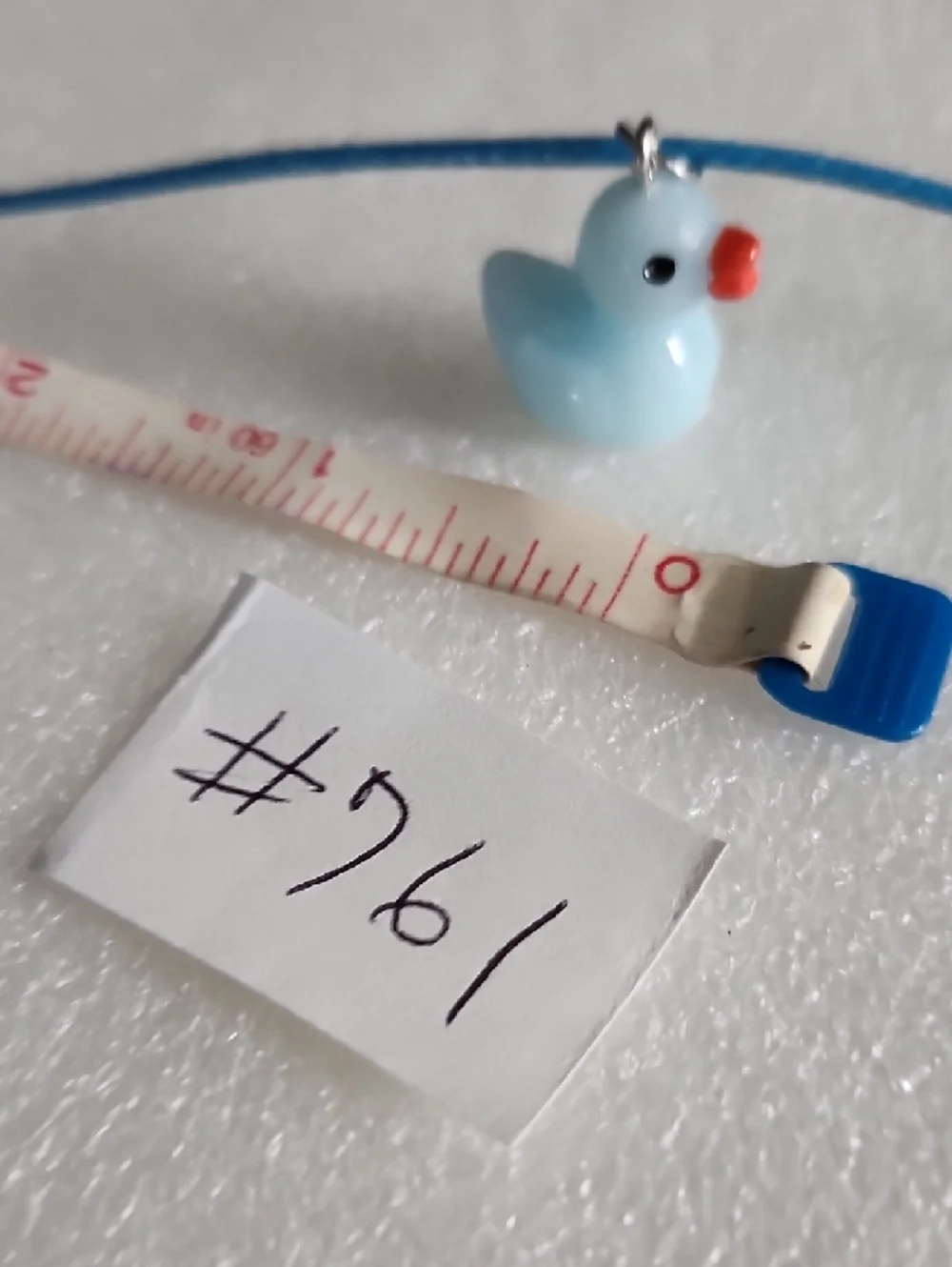 Hand Crafted Light Blue Duck Charm Bracelet / Anklet Blue Cord